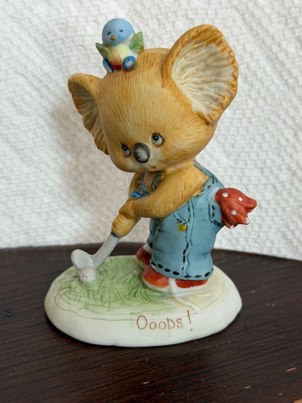 Vintage George Good Morgan Inc "Ooops!" Golfing Koala Bear Figurine
